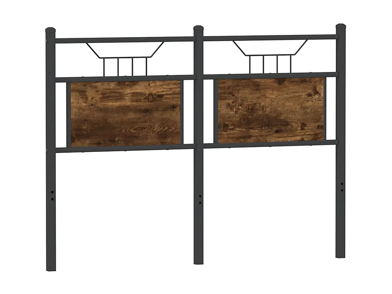 Hoofdbord 120 cm bewerkt hout en staal gerookt eikenkleurig