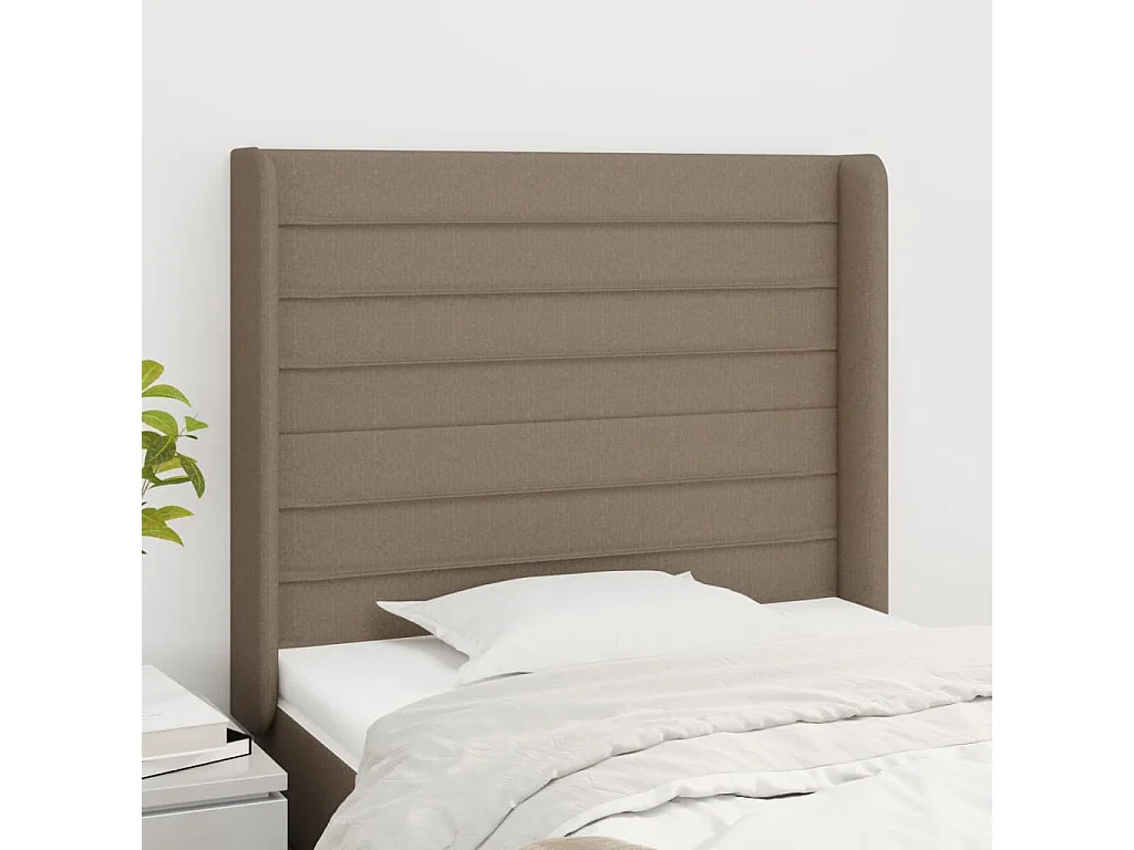 Testiera ad Orecchio Tortora 93x16x118/128 cm in Tessuto
