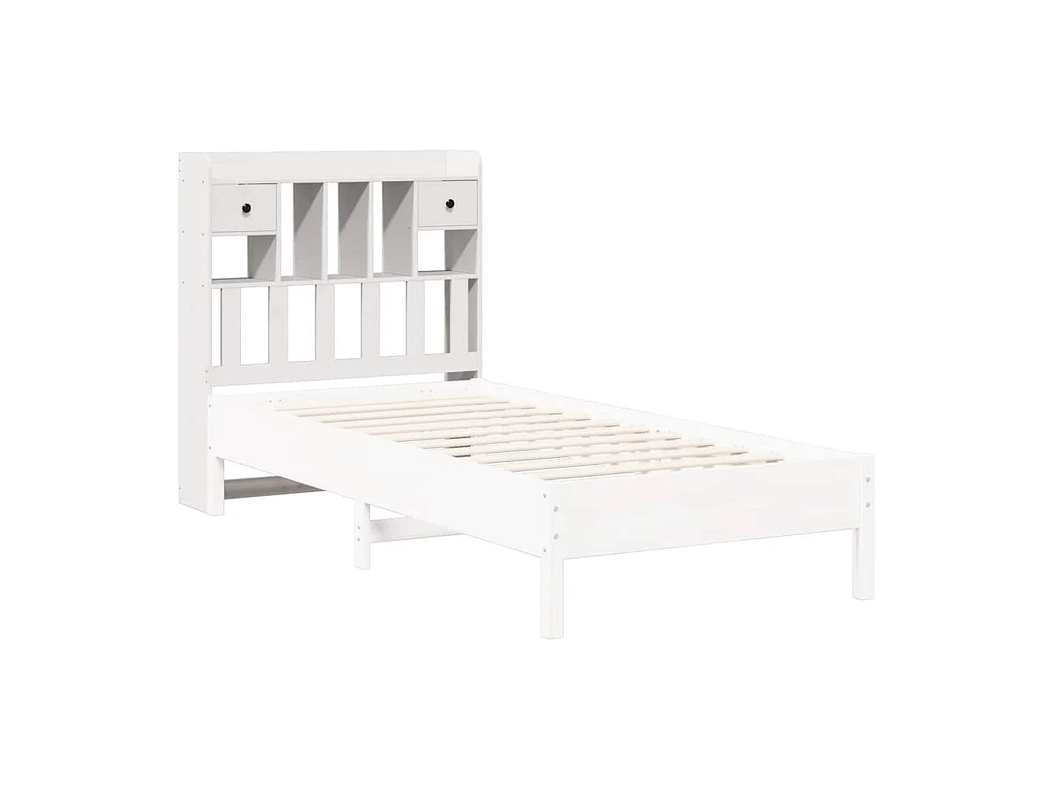 Tête de lit avec rangement blanc 100 cm bois massif de pin