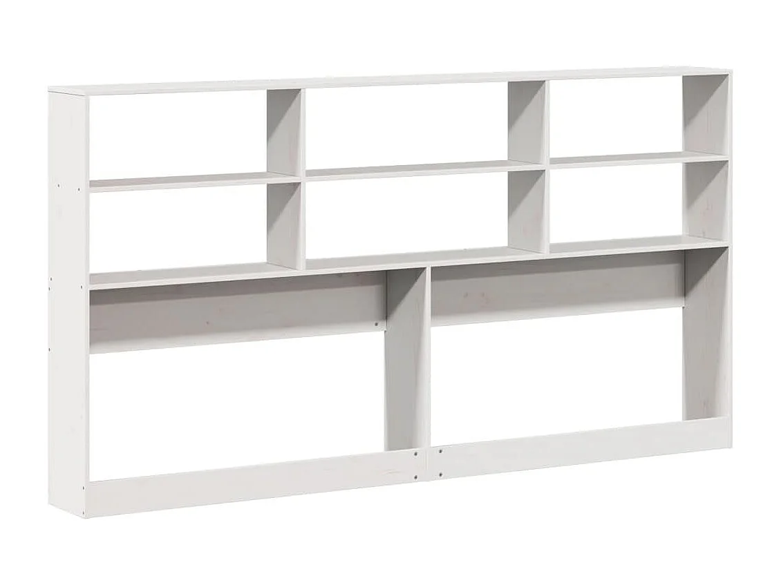 Cabeceira com arrumação 200 cm madeira de pinho maciça branco