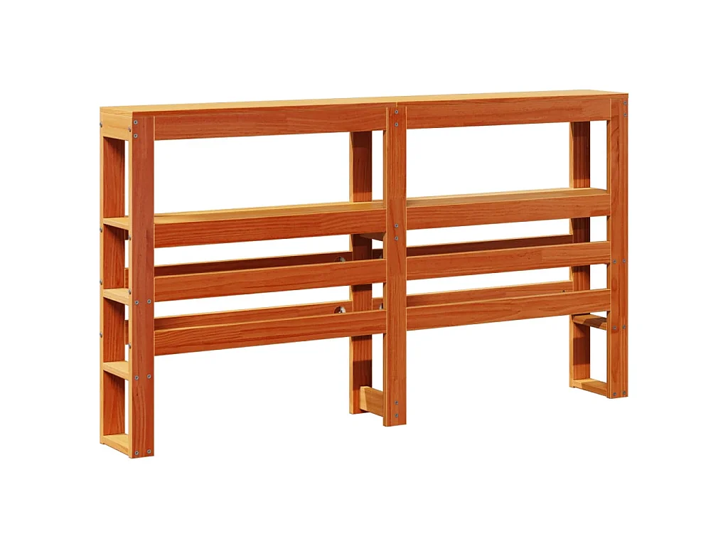 Tête de lit avec étagères marron cire 150 cm bois massif de pin