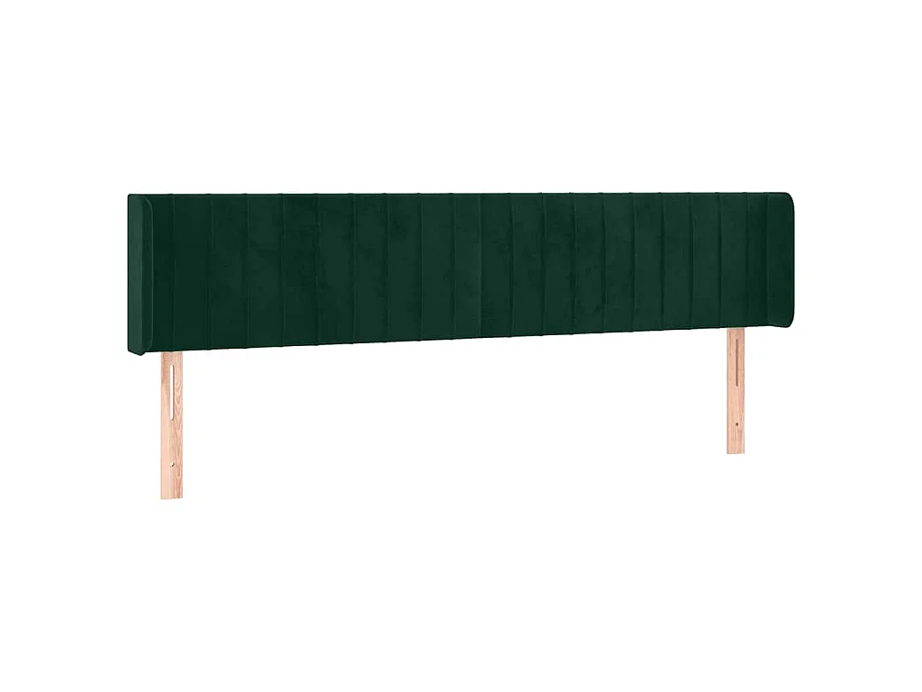 Testiera ad Orecchio Verde Scuro 203x16x78/88 cm in Velluto