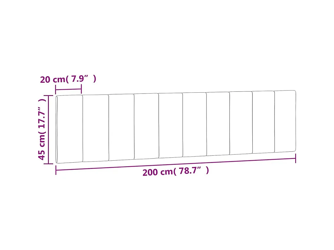 Kopfteil-Kissen "Hanko" Hellgrau 200 cm Samt