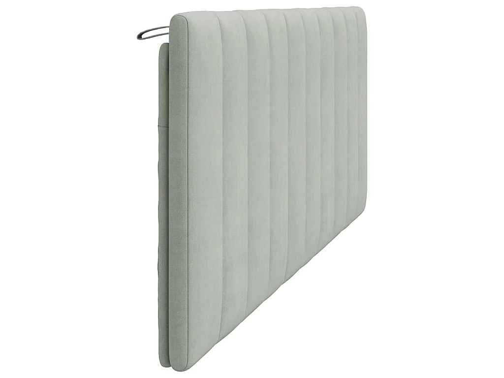 Coussin de tête de lit Hanko gris clair 200 cm velours