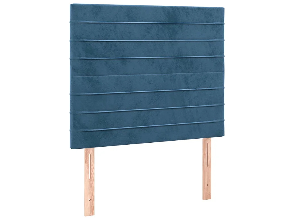 Hoofdbord LED 90x5x118/128 cm fluweel donkerblauw