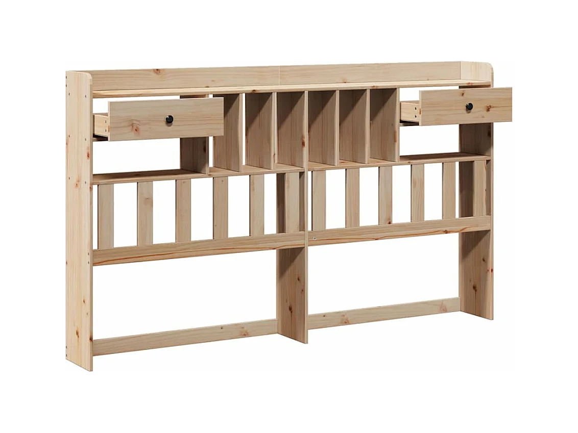 Tête de lit avec rangement 200 cm bois massif de pin