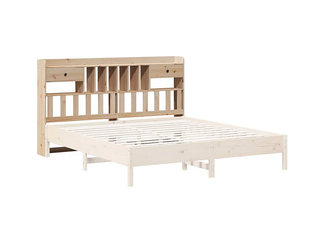 Tête de lit avec rangement 200 cm bois massif de pin