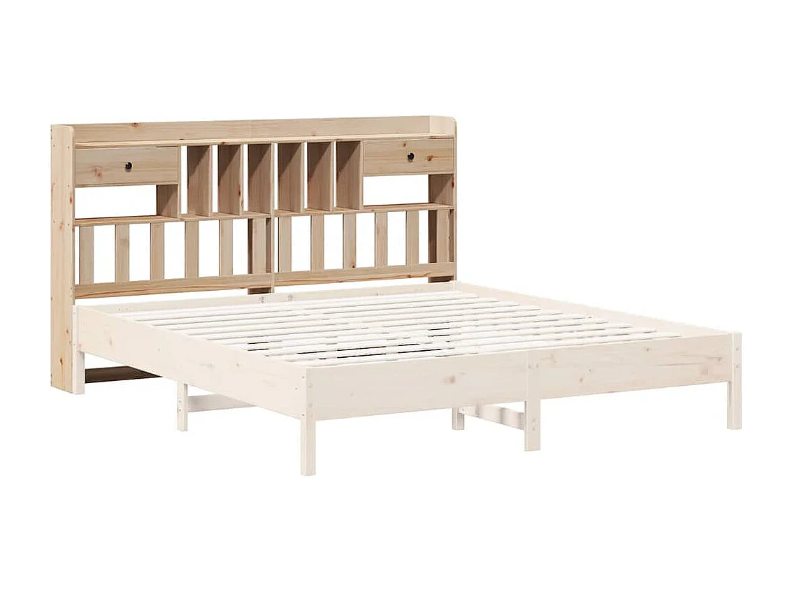 Tête de lit avec rangement 200 cm bois massif de pin