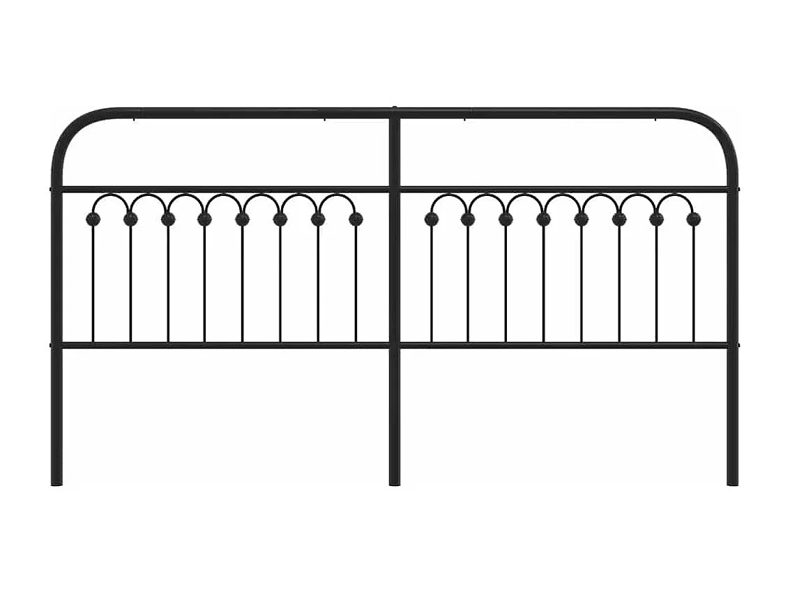 Vervangend hoofdbord 180 cm metaal zwart