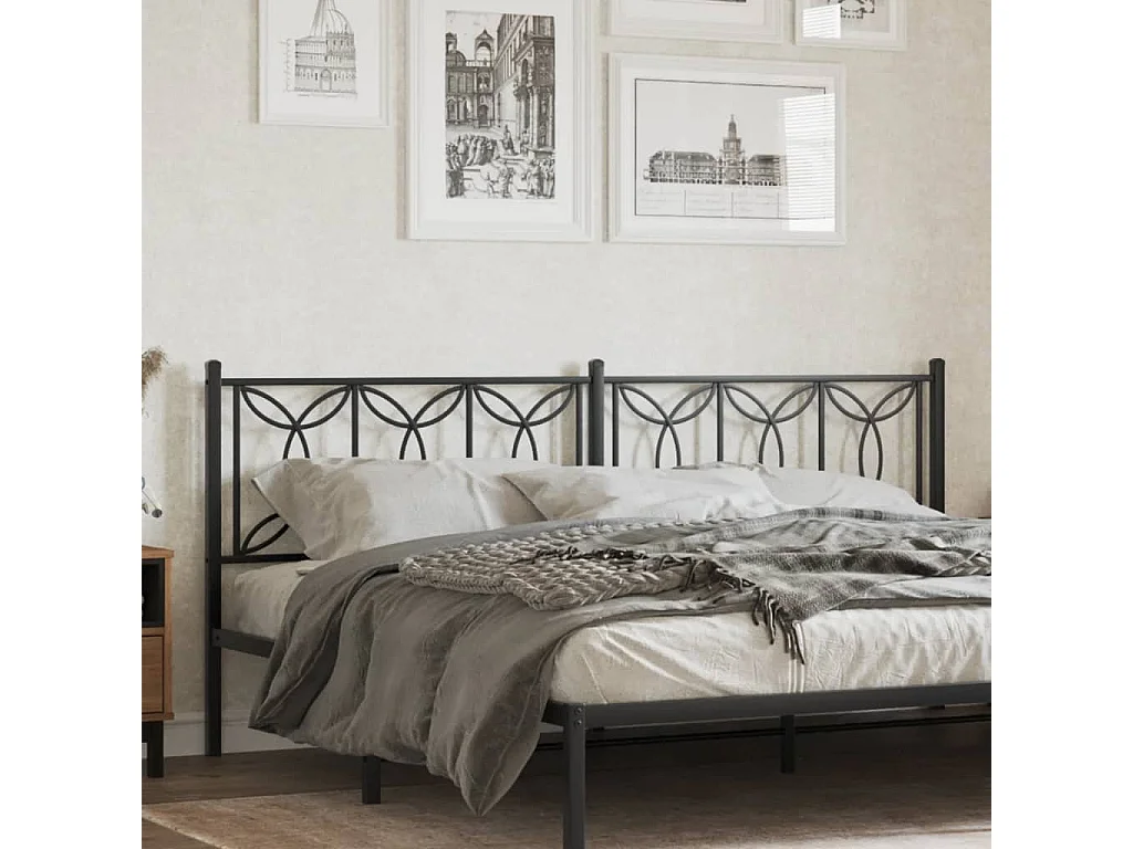 Tête de lit de remplacement métal noir 200 cm