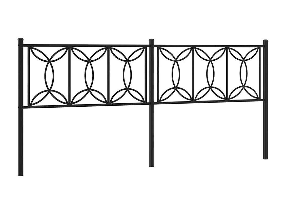 Vervangend hoofdbord 200 cm metaal zwart