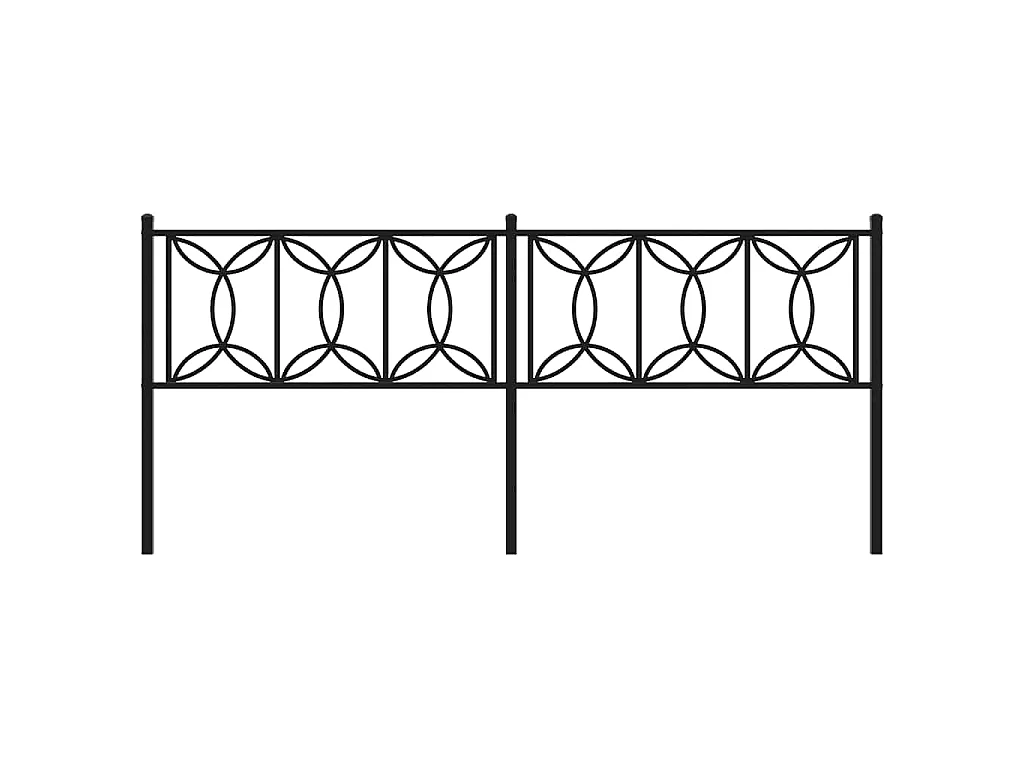 Vervangend hoofdbord 200 cm metaal zwart