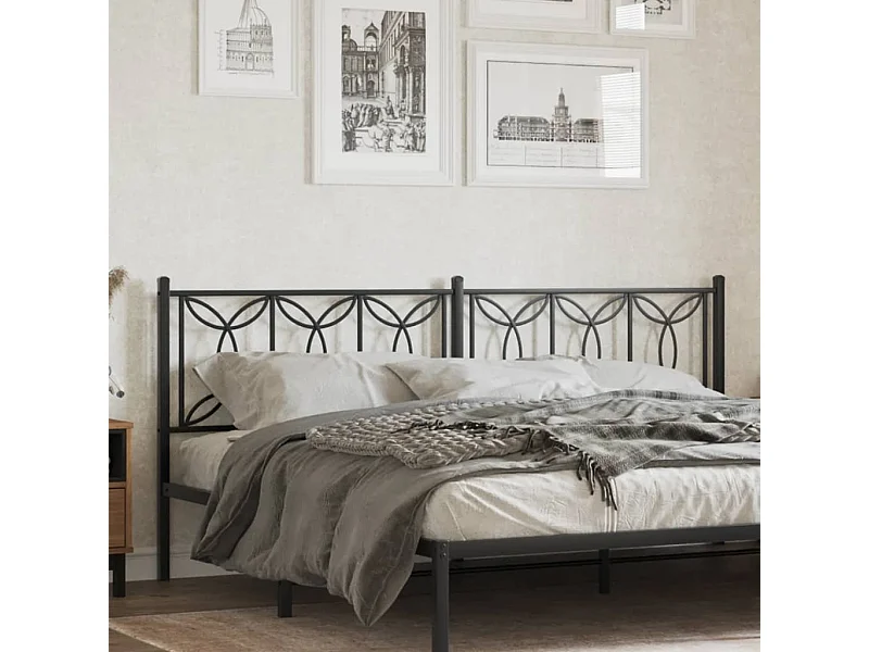 Tête de lit de remplacement métal noir 200 cm