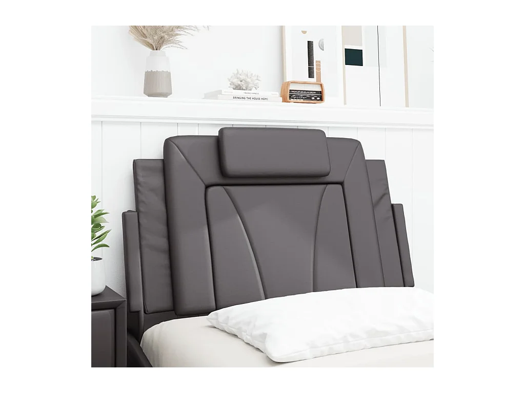 Cuscino Testiera Viana Grigio 90 cm in Similpelle