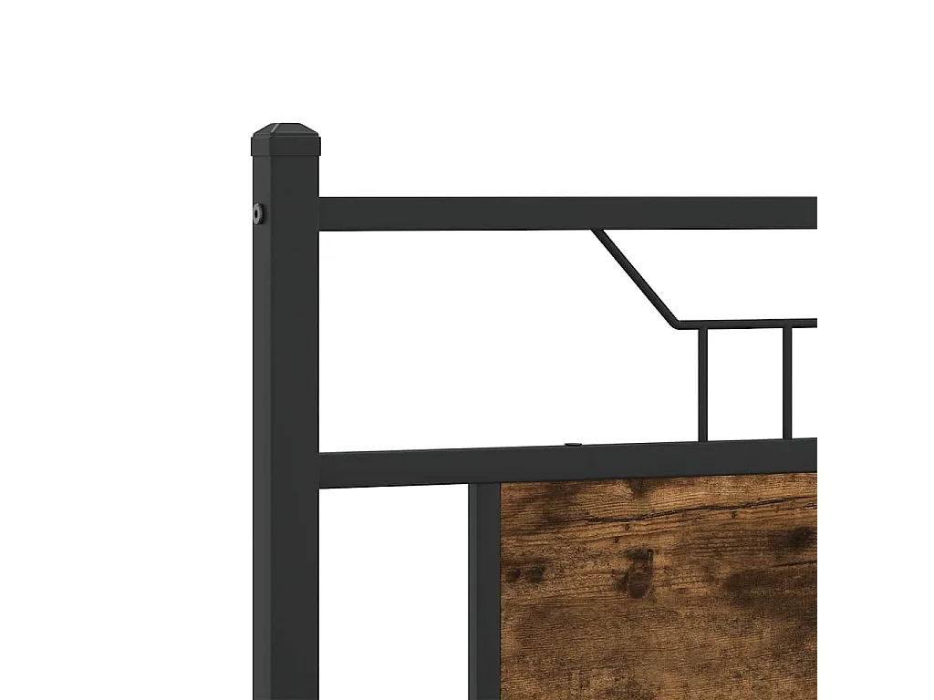 Cabecero de madera de ingeniería y acero roble ahumado 150 cm