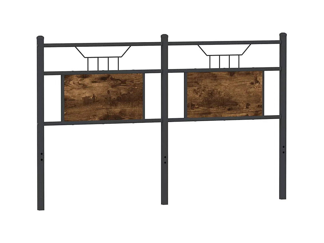 Hoofdbord 150 cm bewerkt hout en staal gerookt eikenkleurig