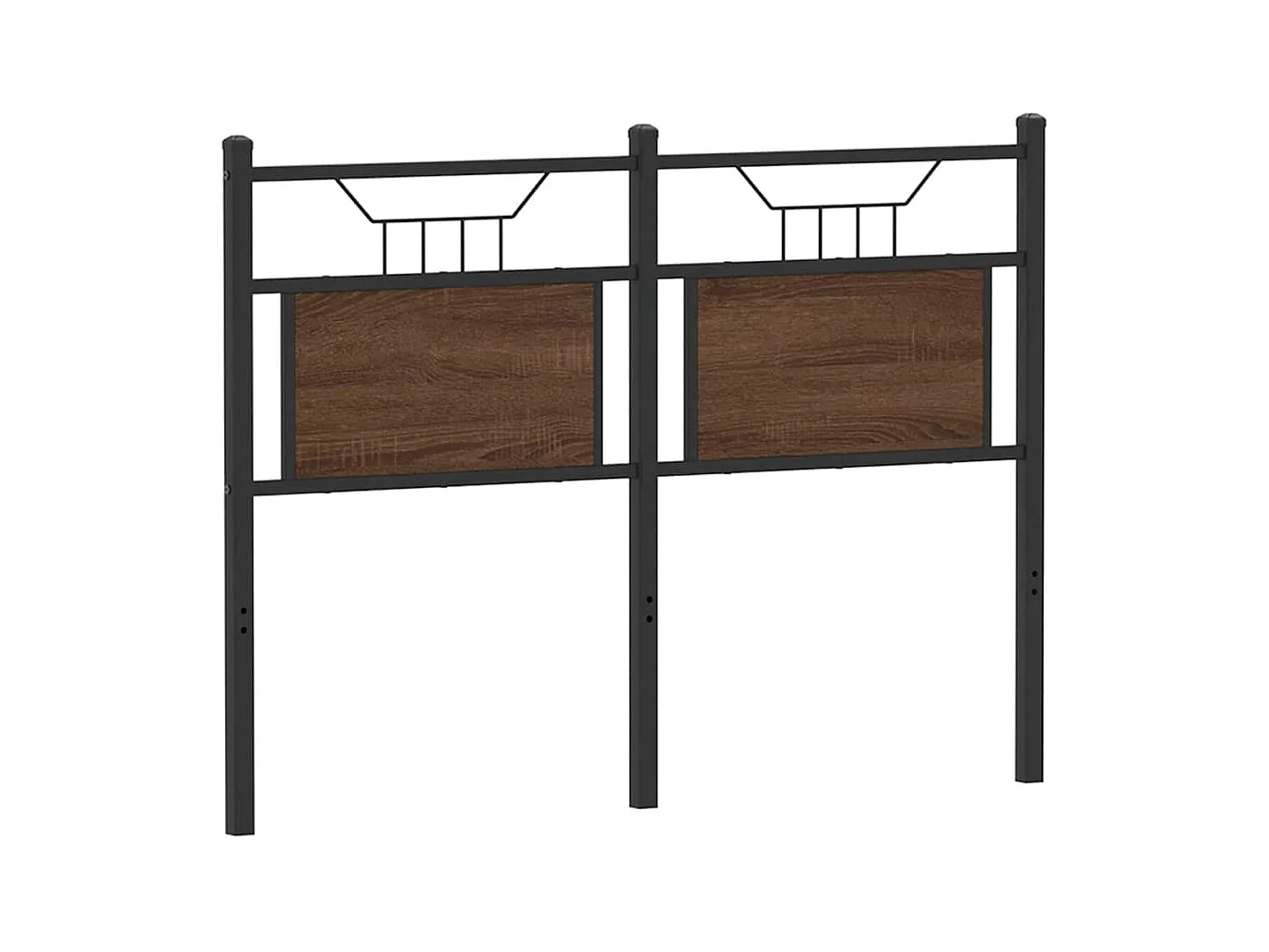 Hoofdbord 120 cm bewerkt hout en staal bruin eikenkleurig