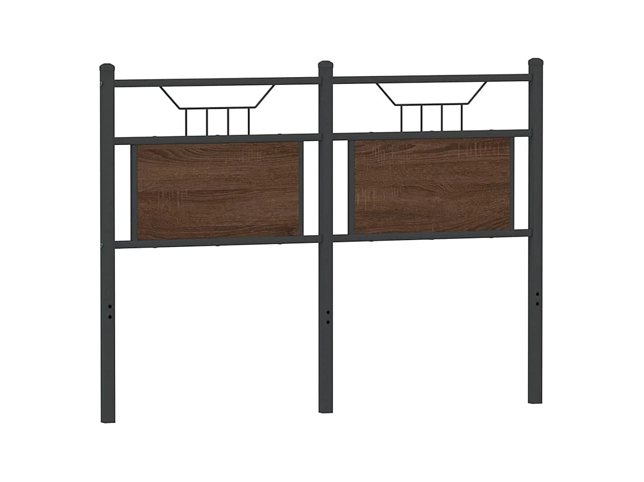 Hoofdbord 120 cm bewerkt hout en staal bruin eikenkleurig