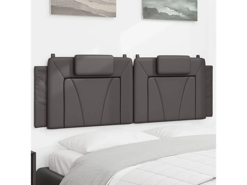 Hoofdbordkussen "Viana" 160 cm kunstleer grijs