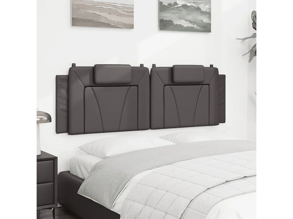 Hoofdbordkussen "Viana" 160 cm kunstleer grijs