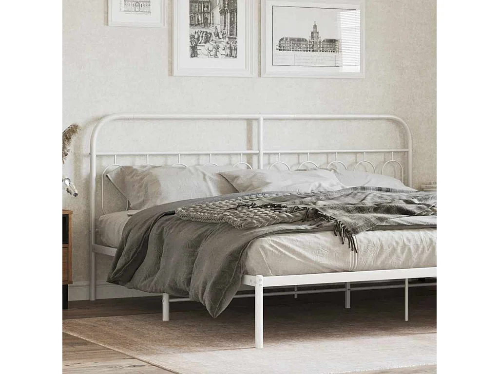 Tête de lit de remplacement métal blanc 200 cm