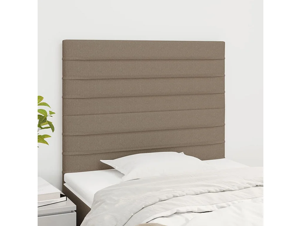 Testiera per letto tortora 90x5x118/128 cm in tessuto