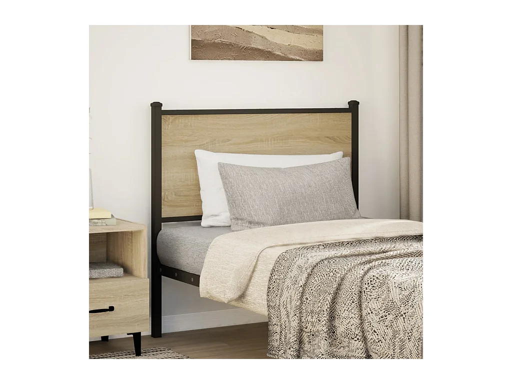 Tête de lit sonoma 90 cm bois d'ingénierie et acier