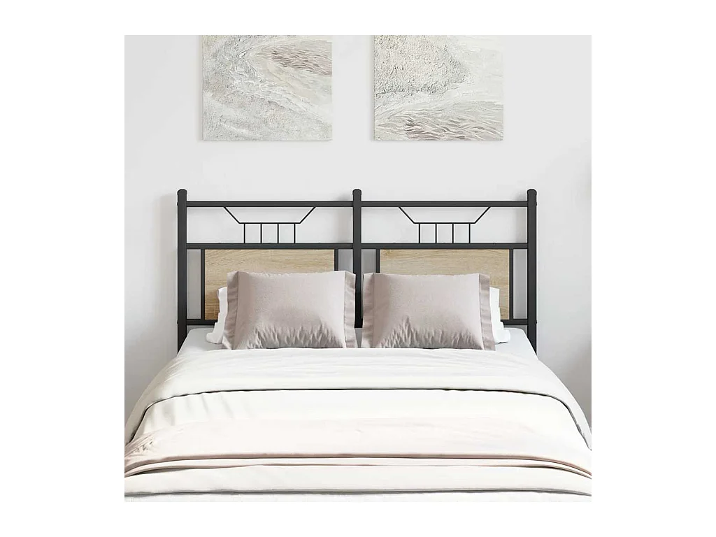 Tête de lit chêne sonoma 120 cm bois d'ingénierie et acier