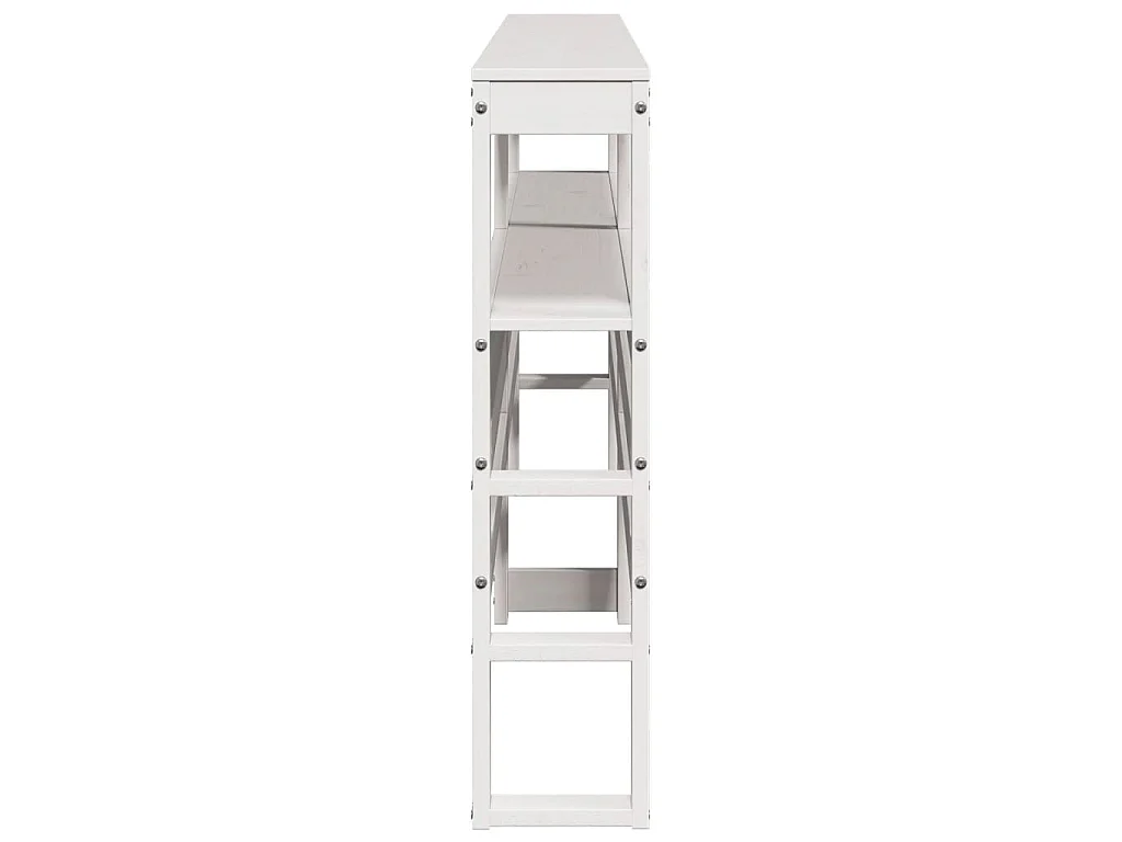 Tête de lit avec étagères blanc 200 cm bois massif de pin