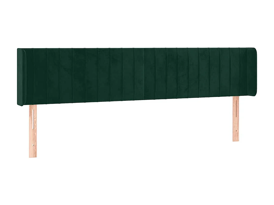 Tête de lit avec oreilles Vert foncé 183x16x78/88 cm Velours