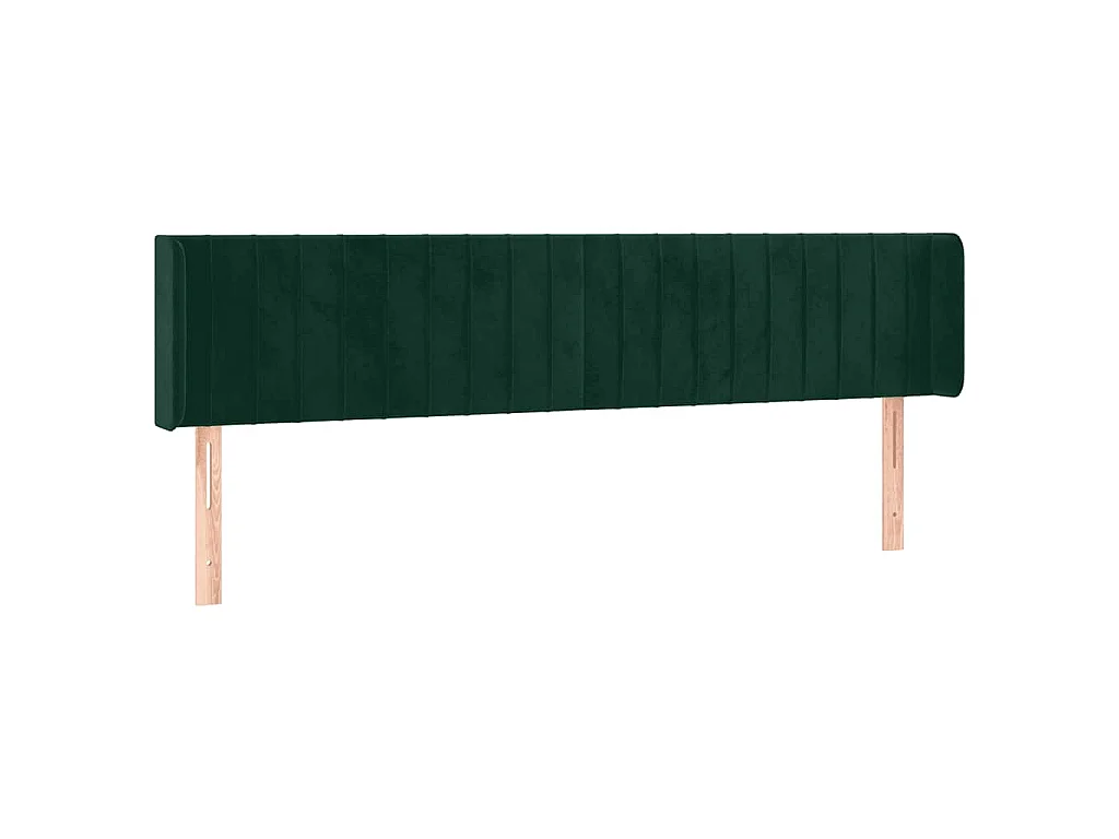 Kopfteil mit Ohren Dunkelgrün 183x16x78/88 cm Samt