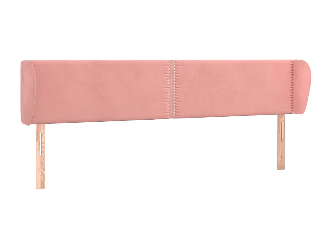 Tête de lit avec oreilles Rose 163x23x78/88 cm Velours