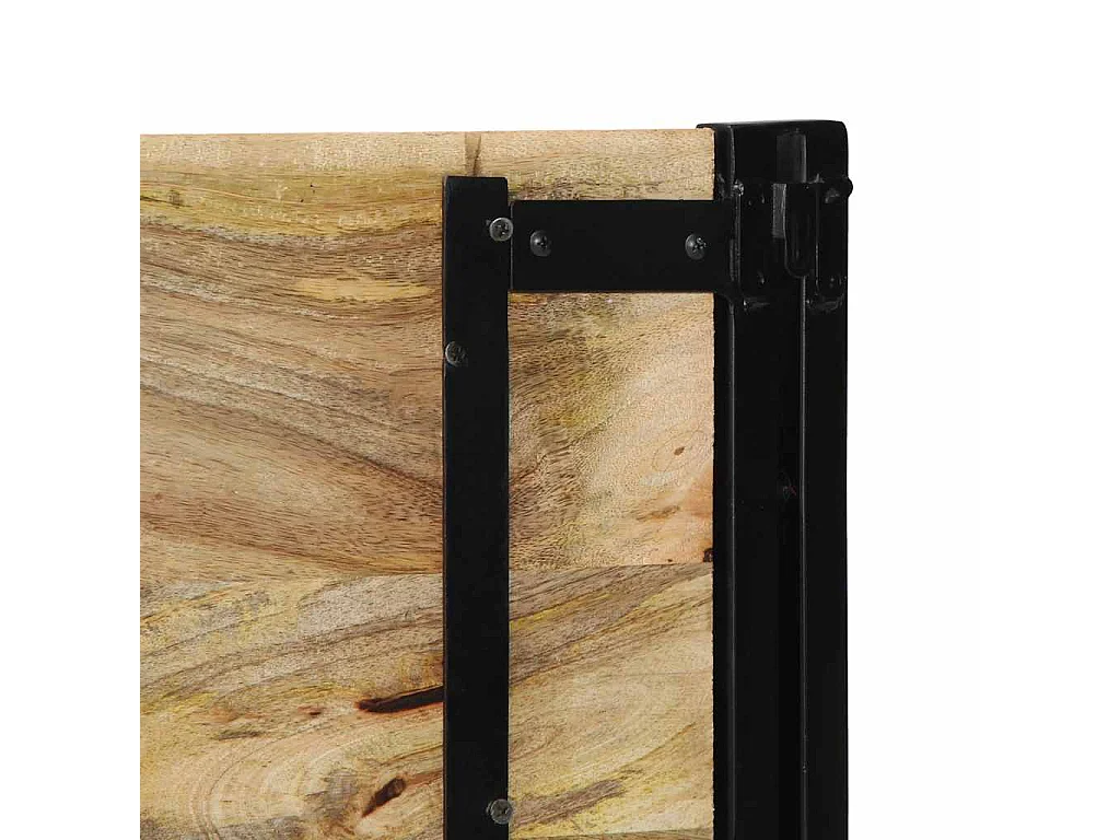 Kopfteil 140 cm Massivholz Mango und Eisen