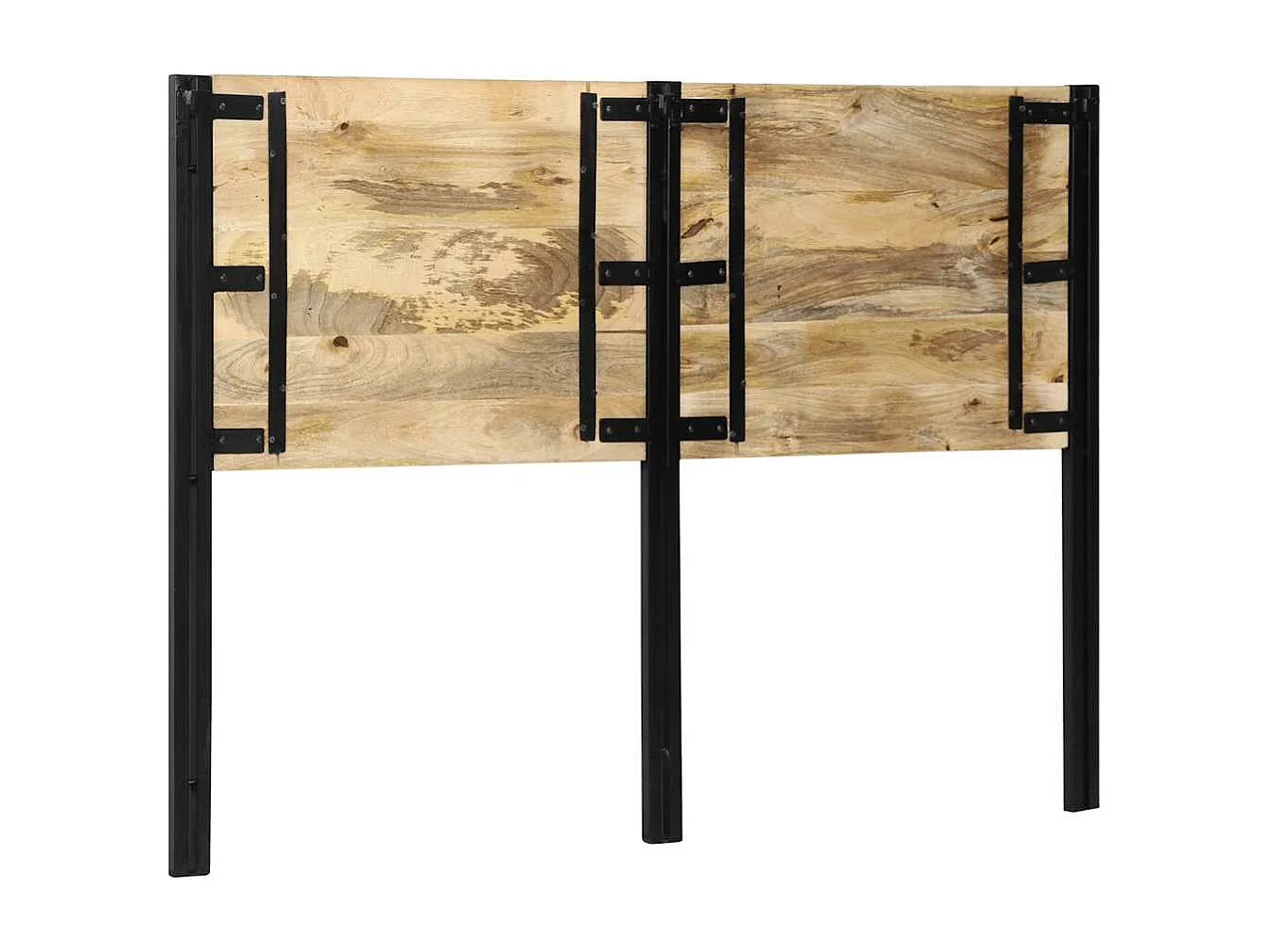 Kopfteil 140 cm Massivholz Mango und Eisen