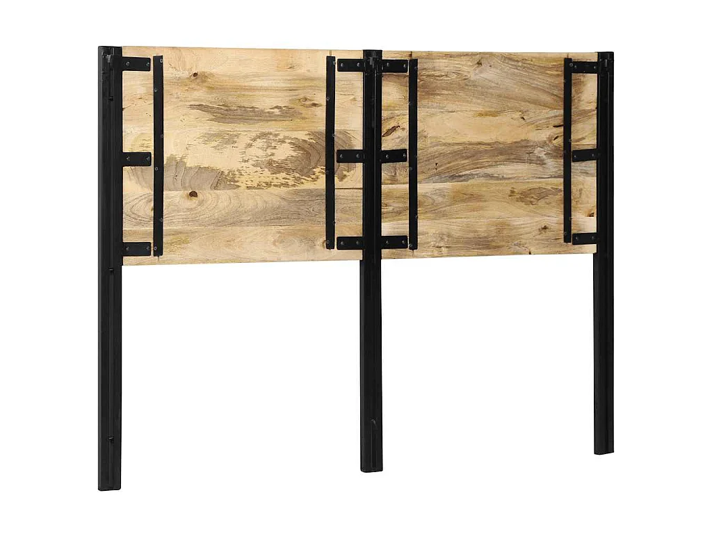 Cabecero 140 cm Madera Maciza Mango y Hierro
