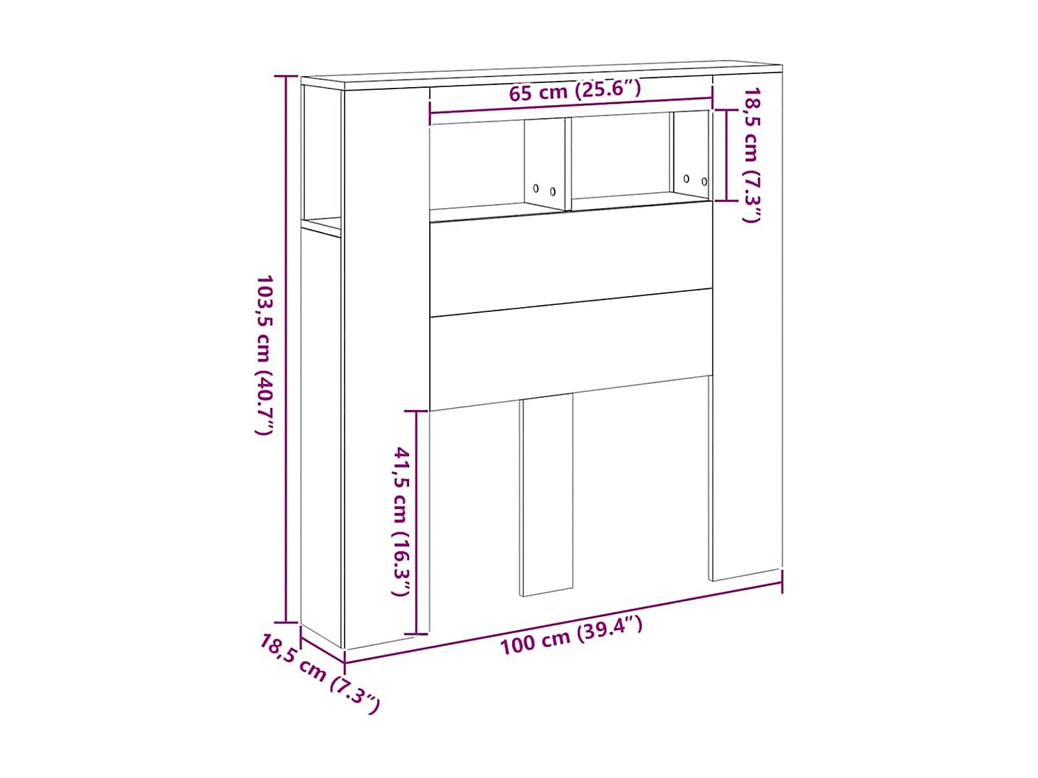LED-Kopfteil Artisan-Eiche 100x18,5x103,5 cm Holzwerkstoff