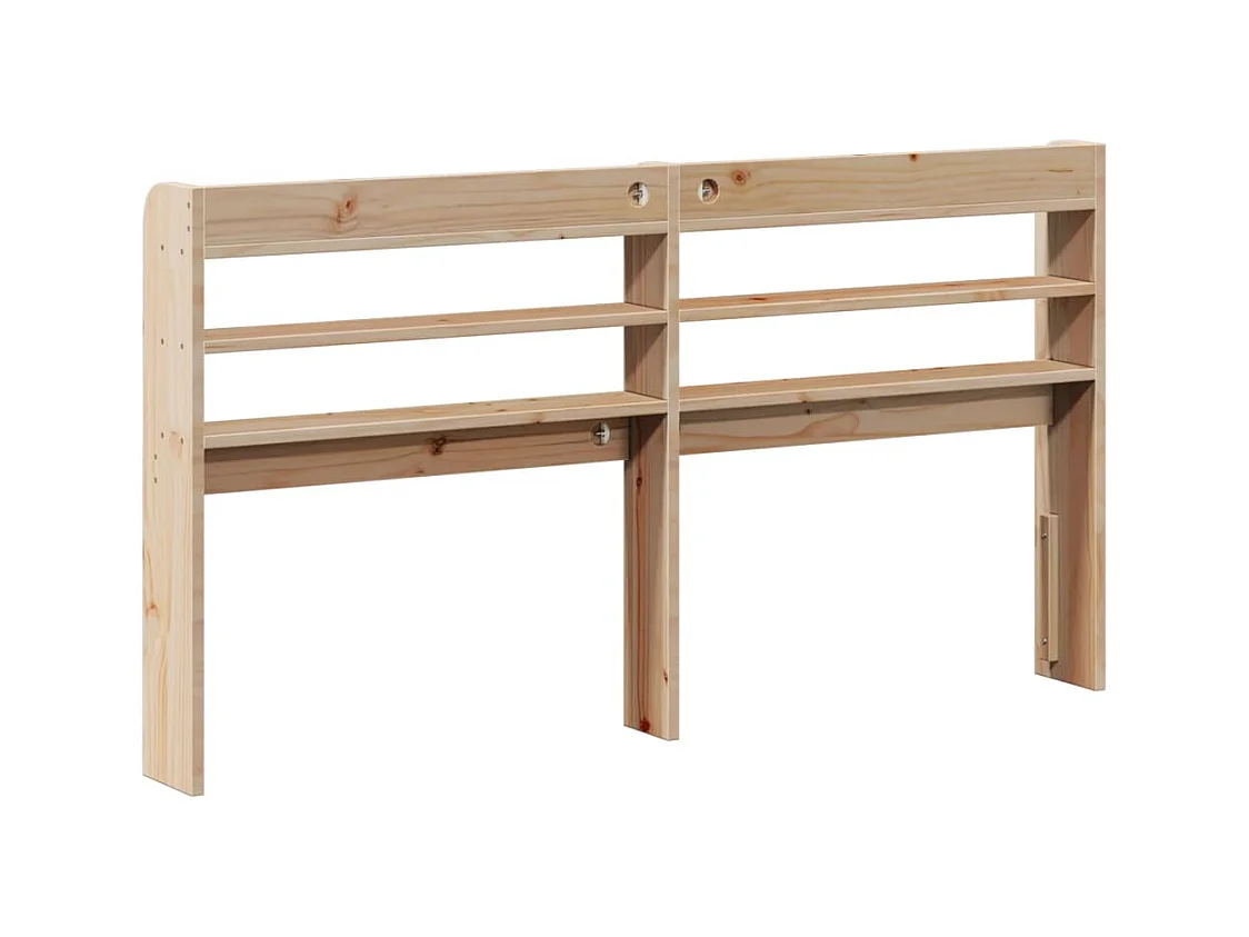 Hoofdbord met schappen 140 cm massief grenenhout