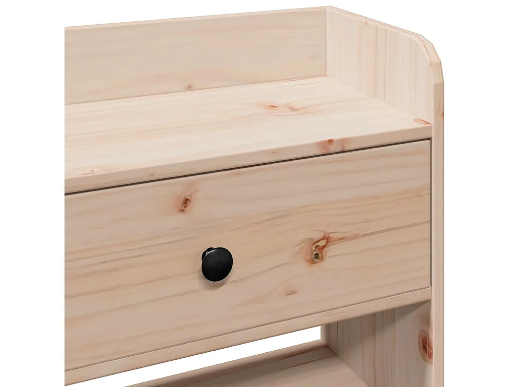 Testiera con Ripiani 180 cm in Legno Massello di Pino