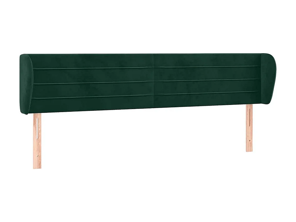 Tête de lit avec oreilles Vert foncé 183x23x78/88 cm Velours
