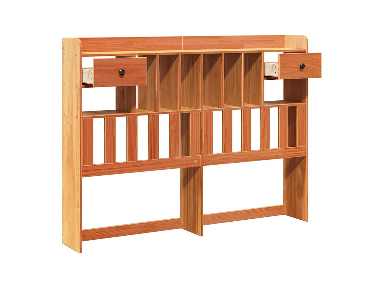 Tête de lit avec rangement cire marron 140cm bois massif de pin