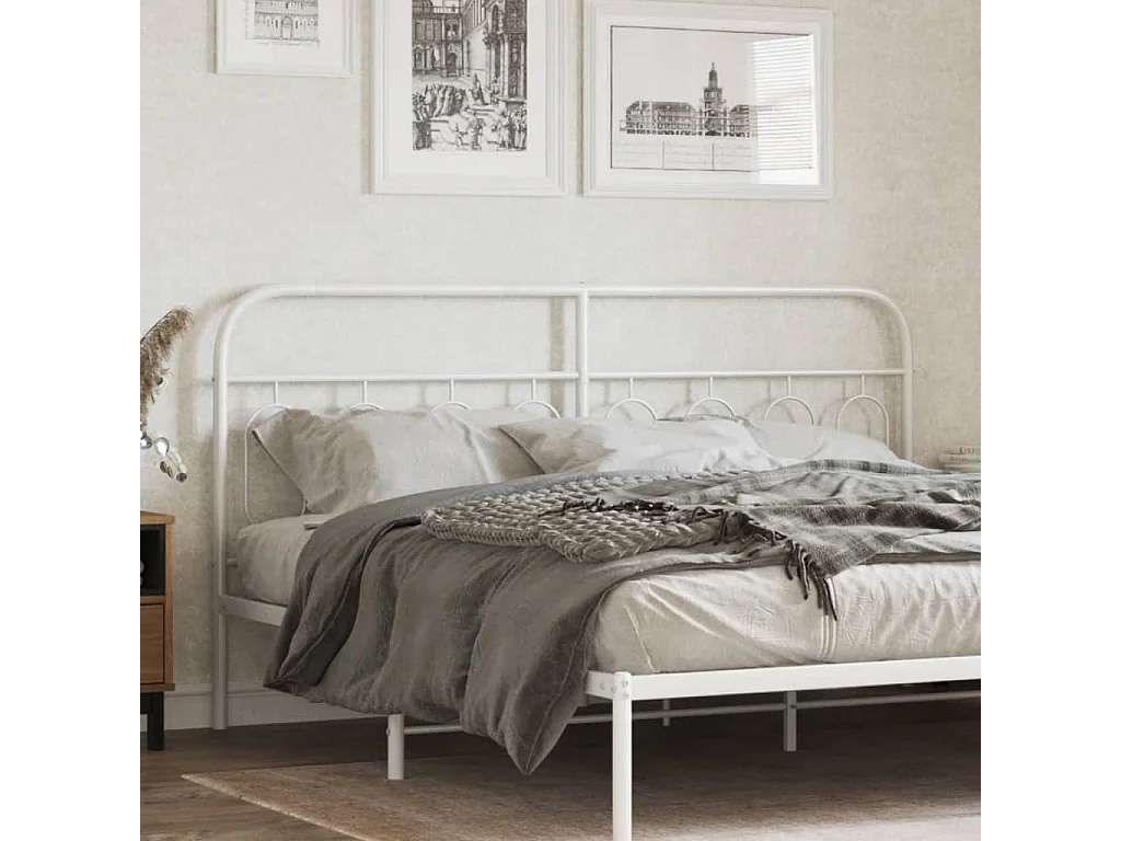 Tête de lit métal blanc 183 cm