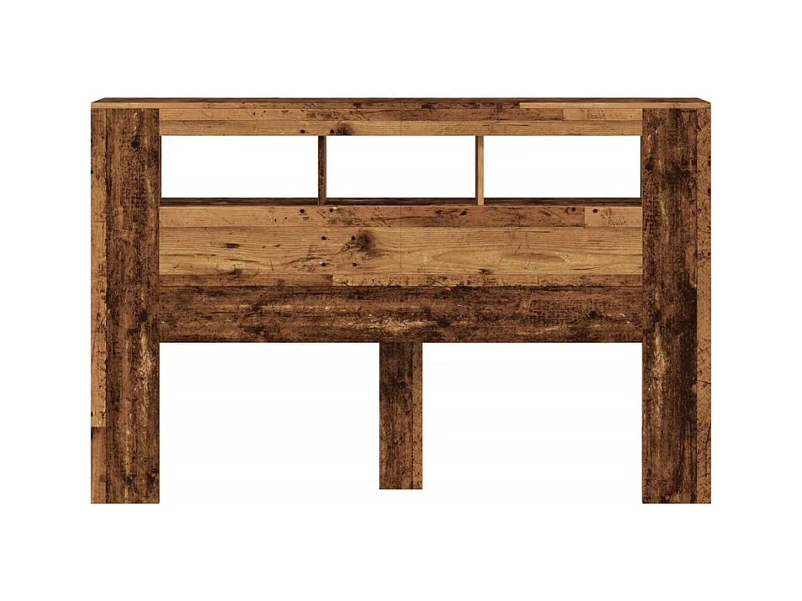 Tête de lit à LED vieux bois 160x18,5x103,5cm bois d'ingénierie