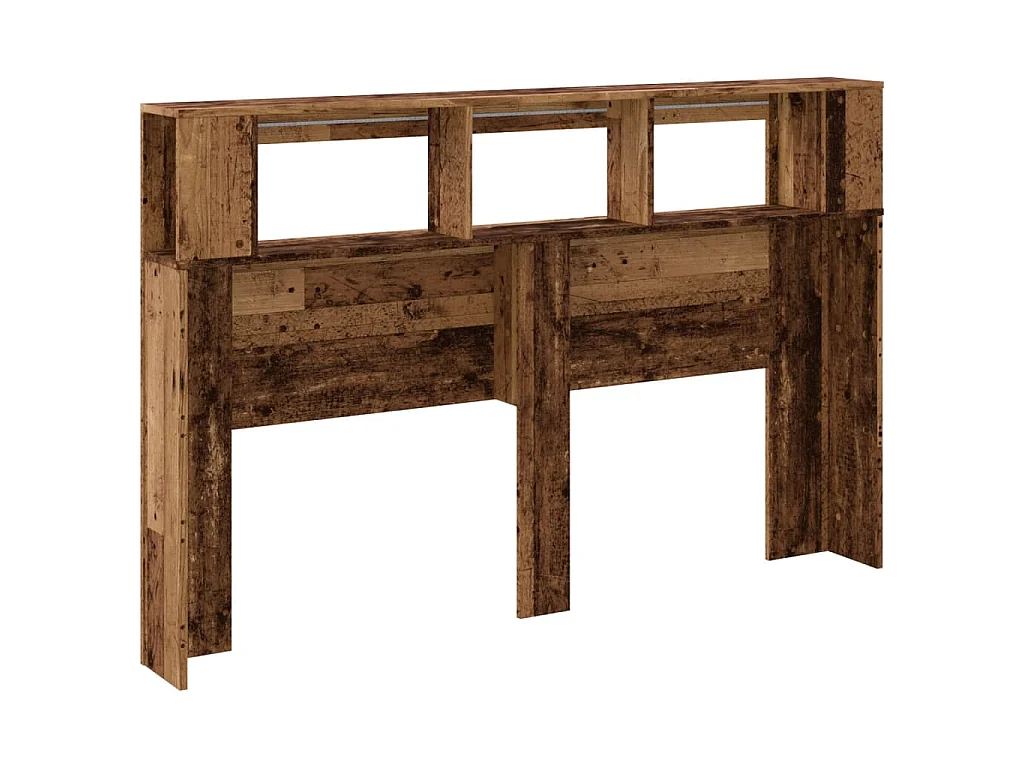 Testiera LED Legno Antico 160x18,5x103,5 cm Legno Multistrato