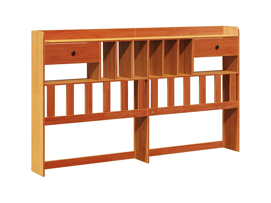 Kopfteil mit Stauraum Wachsbraun 180 cm Massivholz Kiefer