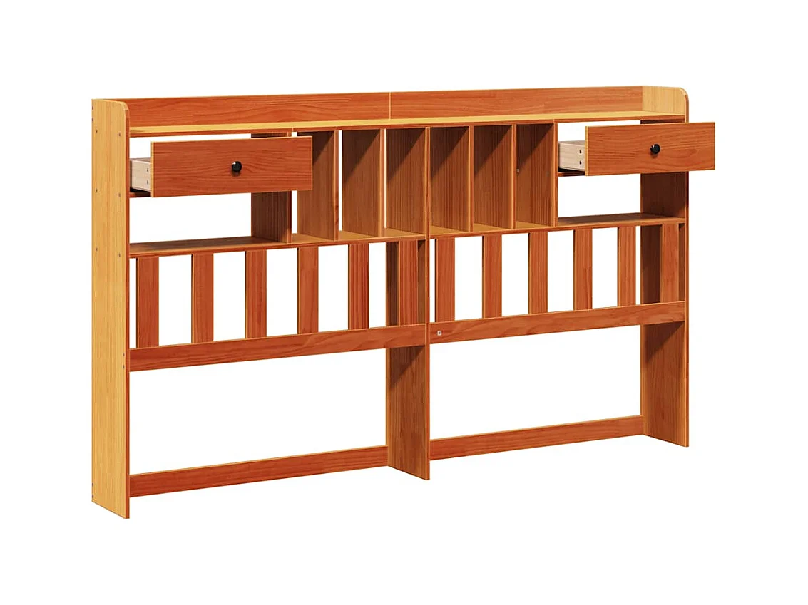 Kopfteil mit Stauraum Wachsbraun 180 cm Massivholz Kiefer