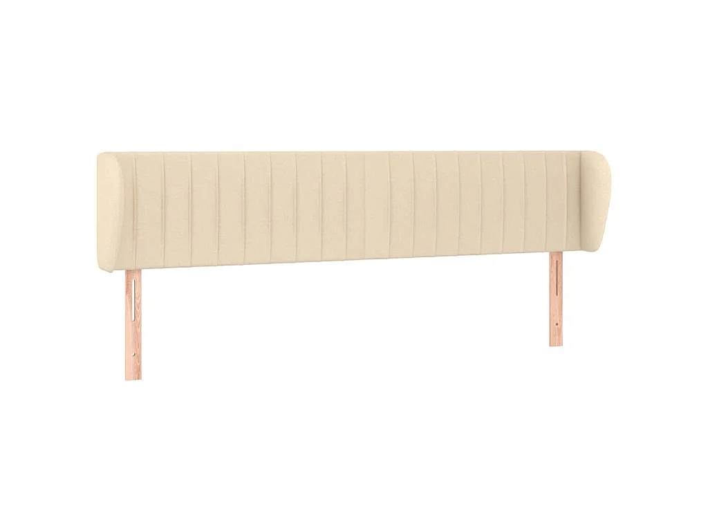 Tête de lit avec oreilles Crème 203x23x78/88 cm Tissu