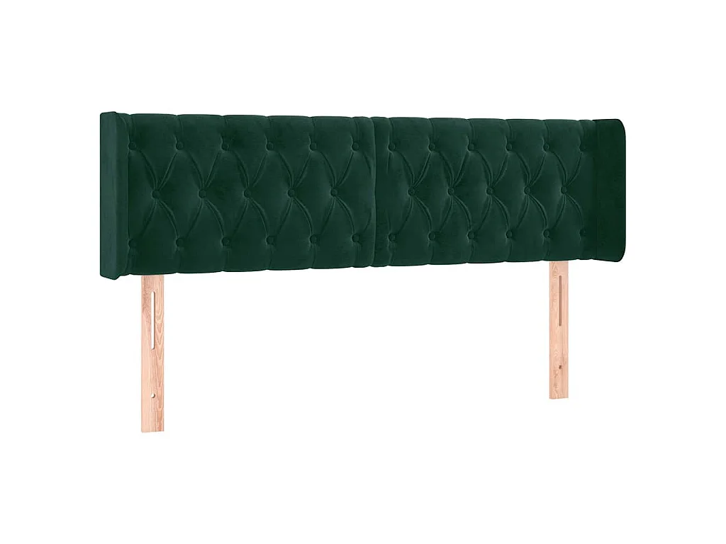 Tête de lit à LED Vert foncé 163x16x78/88 cm Velours