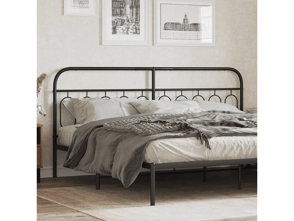 Tête de lit de remplacement métal noir 200 cm