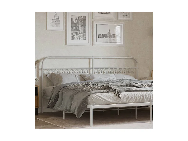 Tête de lit métal blanc 193 cm