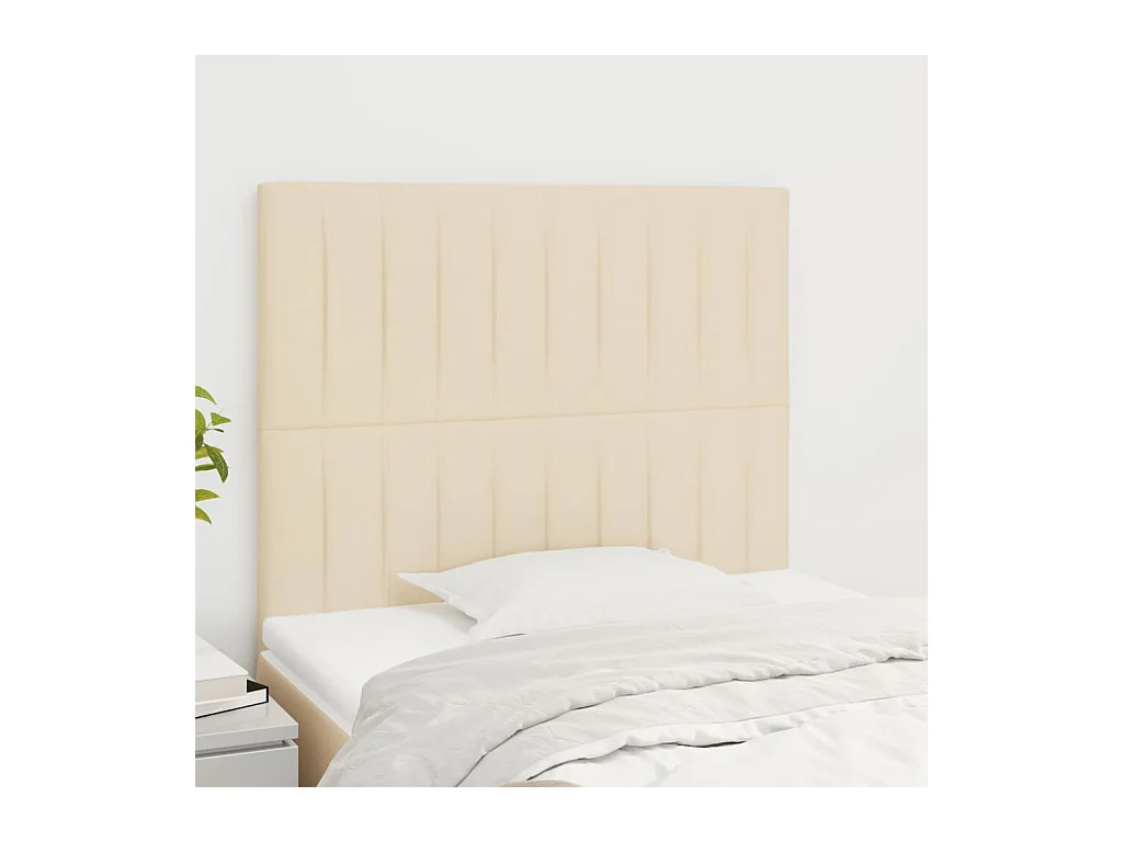 Têtes de lit 2 pcs Crème 100x5x78/88 cm Tissu